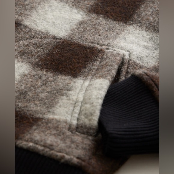 COPY - Todd Snyder BRUSHED BUFFALO CHECK ZIP BOMBER JACKET IN ESPRESSO Large - Picture 4 of 6